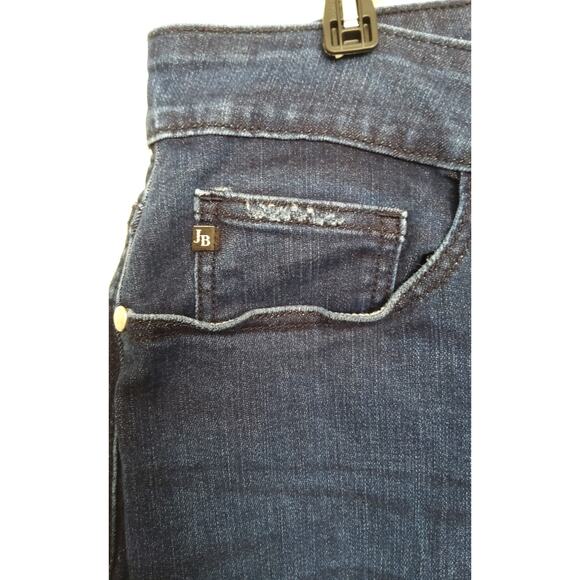 Judy Blue Los Angeles med/dark wash straight distressed edges womens 14 normcore - Picture 4 of 8